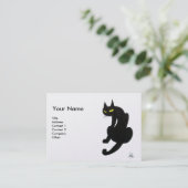 SCHWARZE KATZE, Weißpearenpapier Visitenkarte (Stehend Vorderseite)