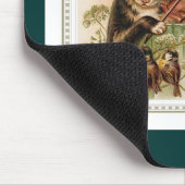 Schwarze Katze, welche die Violine für Singvögel Mousepad (Ecke)