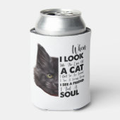 SCHWARZE KATZE, WENN ICH IN DIE AUGEN EINER KATZE DOSENKÜHLER (Kanne Vorderseite)