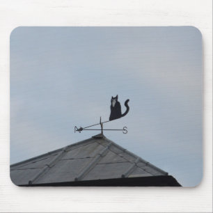 Schwarze Katze Wetterfahne Mousepad