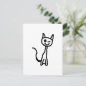 Schwarze Katze, Winking. Postkarte (Stehend Vorderseite)