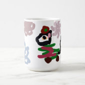 Schwarze Katze Winter Kaffeetasse (Mittel)