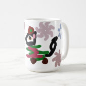 Schwarze Katze Winter Kaffeetasse (VorderseiteRechts)
