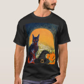 SCHWARZE KATZE, WITCH HAT UND PUMPKINS HALLOWEEN-P T-Shirt (Vorderseite)
