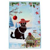Schwarze Katze X-mas Mittlere Geschenktüte (Rückseite)