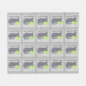 Schwarze Katze Z und der Mond-Katzen-Liebhaber Fleecedecke (Vorderseite (Horizontal))