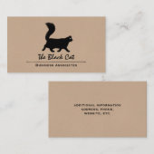 Schwarze Katze zu Fuß mit langatmigem Schwanz Visitenkarte (Vorne/Hinten)