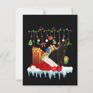 Schwarze Katze zu Weihnachten Dankeskarte