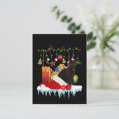 Schwarze Katze zu Weihnachten Dankeskarte (Stehend Vorderseite)