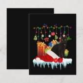 Schwarze Katze zu Weihnachten Dankeskarte (Vorne/Hinten)