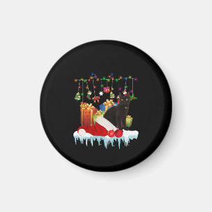 Schwarze Katze zu Weihnachten Magnet