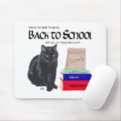 Schwarze Katze zurück in die Schule Mousepad (Mit Mouse)