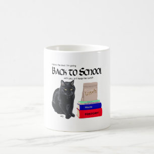 Schwarze Katze Zurück zur Schule Kaffeetasse