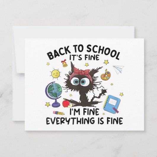 Schwarze Katze zurück zur Schule sein schönes Ich  (Vorderseite)