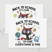 Schwarze Katze zurück zur Schule sein schönes Ich  (Vorne/Hinten)