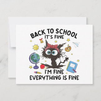 Schwarze Katze zurück zur Schule sein schönes Ich