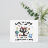 Schwarze Katze zurück zur Schule sein schönes Ich  Dankeskarte (Stehend Vorderseite)