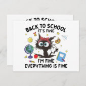 Schwarze Katze zurück zur Schule sein schönes Ich  Dankeskarte (Vorne/Hinten)