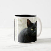Schwarze Katze Zweifarbige Tasse (VorderseiteRechts)