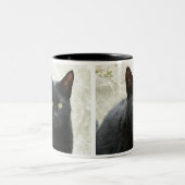 Schwarze Katze Zweifarbige Tasse (Mittel)