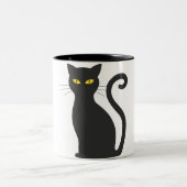 Schwarze Katze Zweifarbige Tasse (Mittel)