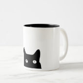 Schwarze Katze Zweifarbige Tasse (VorderseiteRechts)