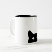 Schwarze Katze Zweifarbige Tasse (Vorderseite Links)