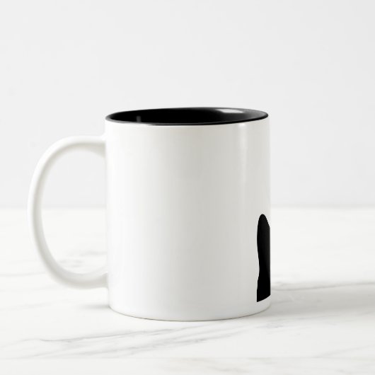 Schwarze Katze Zweifarbige Tasse (Links)