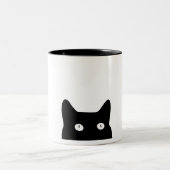 Schwarze Katze Zweifarbige Tasse (Mittel)