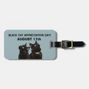 Schwarze Katzen-Anerkennungs-TagesGepäckanhänger Gepäckanhänger