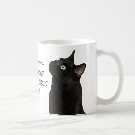 Schwarze Katzen-Anerkennungs-TagesTasse Kaffeetasse (Rechts)