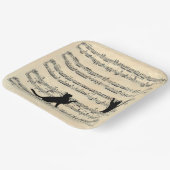 Schwarze Katzen auf Blatt Musik Pappteller (Gewinkelt)