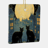 Schwarze Katzen auf dem Dach Keramikornament (Rechts)