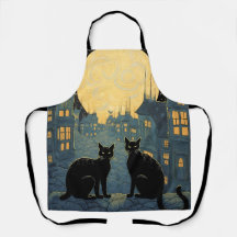 Schwarze Katzen auf dem Dach