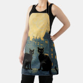 Schwarze Katzen auf dem Dach Schürze (InSitu)