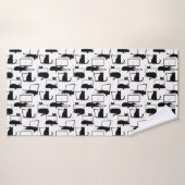 Schwarze Katzen auf Laptops Badehandtuch (Badehandtuch)