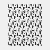 Schwarze Katzen auf Laptops Fleecedecke (Vorderseite)