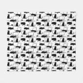 Schwarze Katzen auf Laptops Fleecedecke (Vorderseite (Horizontal))