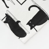 Schwarze Katzen auf Laptops Fleecedecke (Ecke)