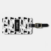 Schwarze Katzen auf Laptops Gepäckanhänger (Vorderseite horizontal)