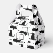Schwarze Katzen auf Laptops Geschenkschachtel (Vorderseite)