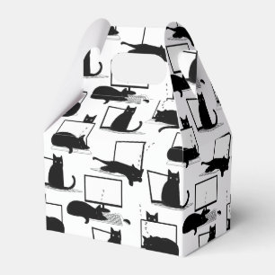 Schwarze Katzen auf Laptops Geschenkschachtel