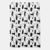 Schwarze Katzen auf Laptops Geschirrtuch (Vertikal)