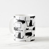 Schwarze Katzen auf Laptops Kaffeetasse (Vorderseite Links)