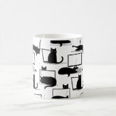 Schwarze Katzen auf Laptops Kaffeetasse (Mittel)