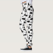 Schwarze Katzen auf Laptops Leggings (Links)