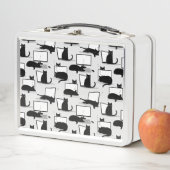 Schwarze Katzen auf Laptops Metall Brotdose (Beispiel)