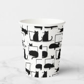 Schwarze Katzen auf Laptops Pappbecher (Rechts)