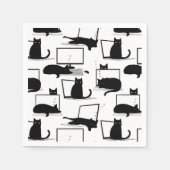 Schwarze Katzen auf Laptops Serviette (Vorderseite)