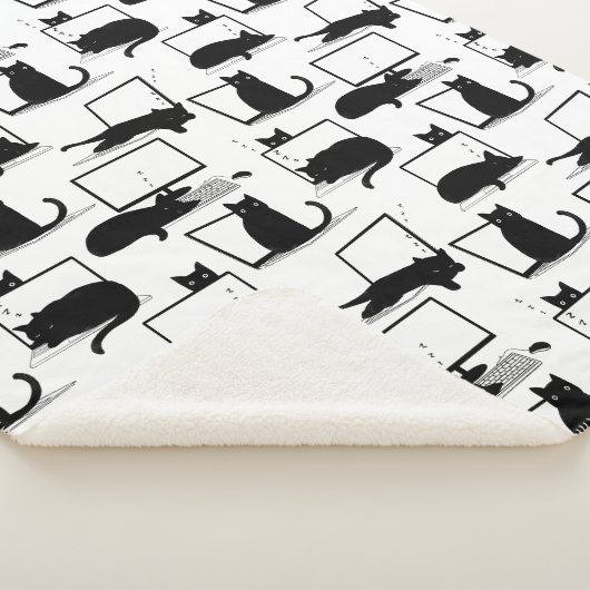 Schwarze Katzen auf Laptops Sherpadecke (3/4)